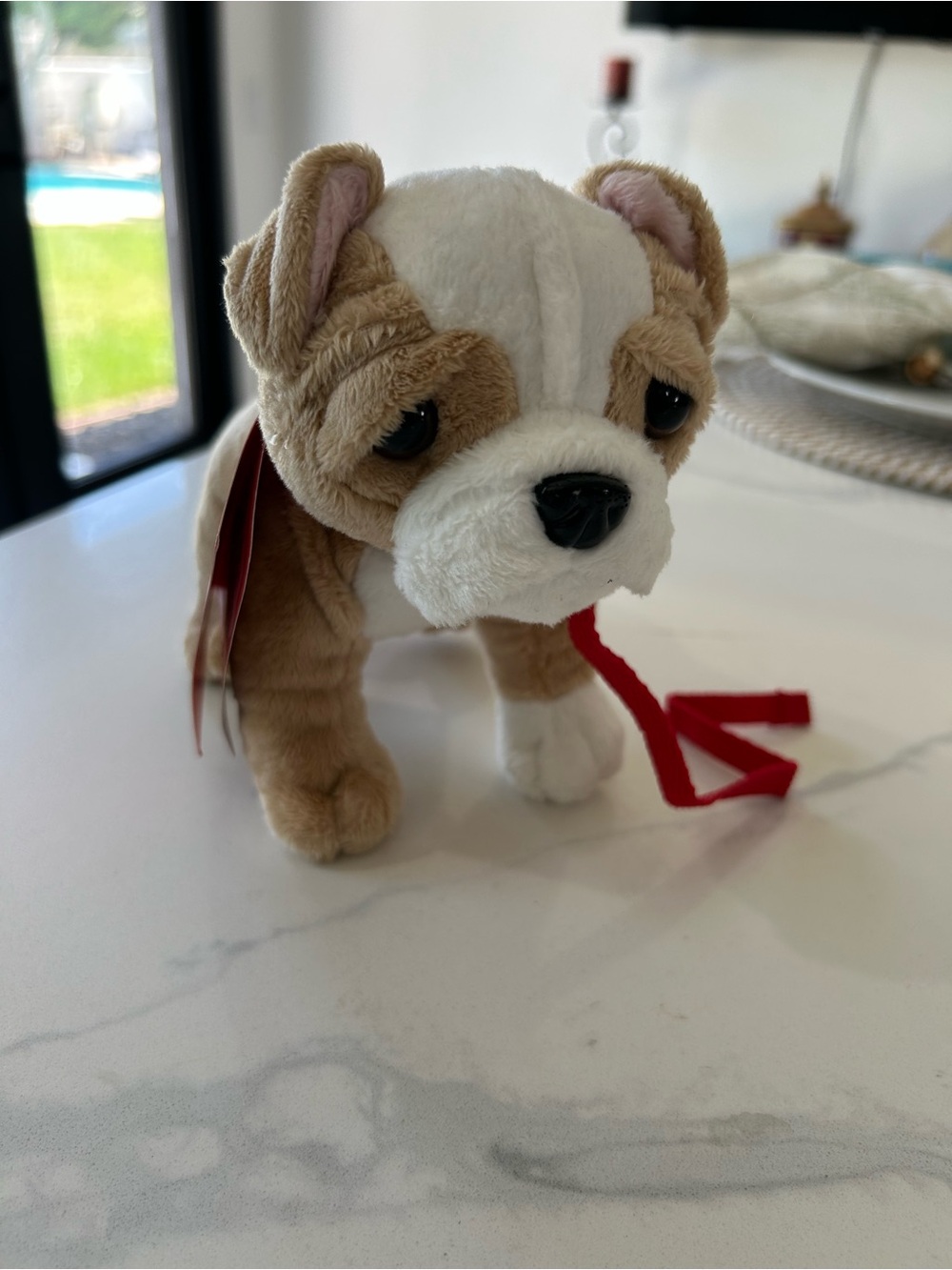 New Our Generation Plush Bulldog Dog Toy - Brown & White 8”